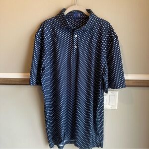Stitch Blue Polka Dot Golf Polo Performance Stretch Lightweight​